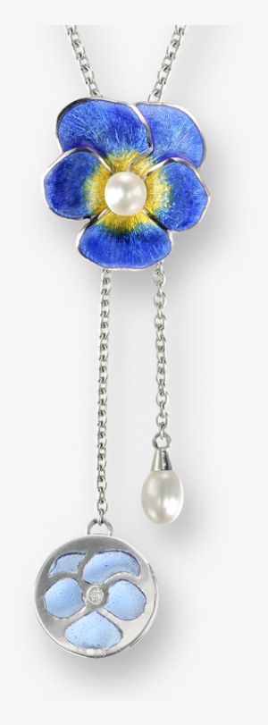 Nicole Barr Designs Sterling Silver Pansy Necklace-blue - Blue Pansy Necklace - Sterling Silver