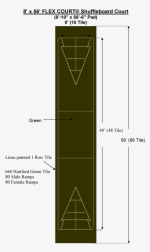 8′ X 56′ Shuffleboard Court - Shuffleboard Layout