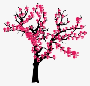 Spring Japanese Tree Wall Sticker - Cartoon Blossom Tree