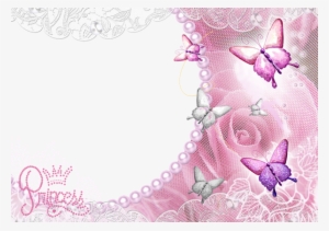 Pink Butterfly Border Png - Fondos Para Tarjetas De Quince Años