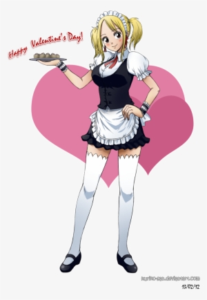 Fairy Tail Images Happy Valentine's Day Hd Wallpaper - Lucy Heartfilia Maid Outfit