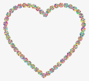 Flower Heart Necklace Shape - Floral Heart Outline Clipart