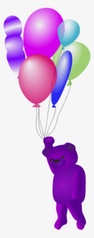 Teddy Bear With Balloons Vector Clip Art Clipart - Balloons Gif Png