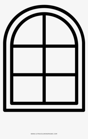 Arch Window Coloring Page - Vector Graphics