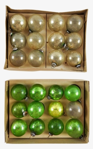 Vintage Mini Green & Silver Christmas Ornaments - Christmas Ornament