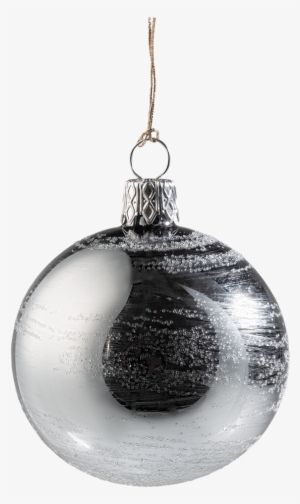 Glass Bauble Silver, 6cm - Christmas Ornament