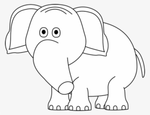 Black And White Elephant - Valentine Day Elephant Clipart Black