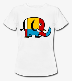 Womens White Elephant T-shirt From Laughing Lion Design - T-shirt