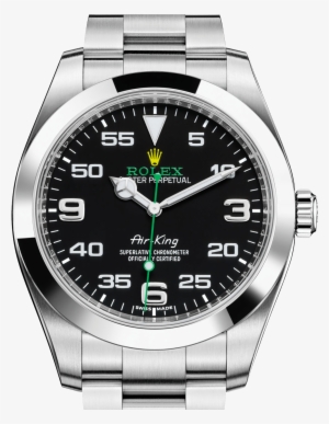 Rolex Air King 116900 Black Dial Zoomed - Rolex Air-king