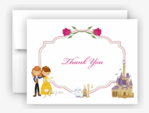 Beauty & The Beast Thank You Cards Note Card Stationery - Beauty And The Beast Thank You Cards