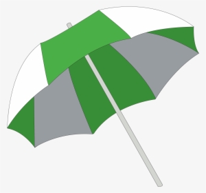 And White Umbrella Beach - Clip Art