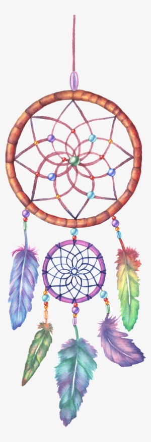 Image Free Stock Dreamcatcher Watercolor Painting Illustration - Colorful Dream Catcher Png