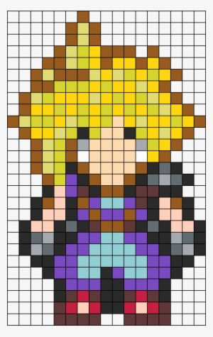 Cloud Strife Perler Bead Pattern / Bead Sprite - Minecraft Cloud Strife Pixel Art