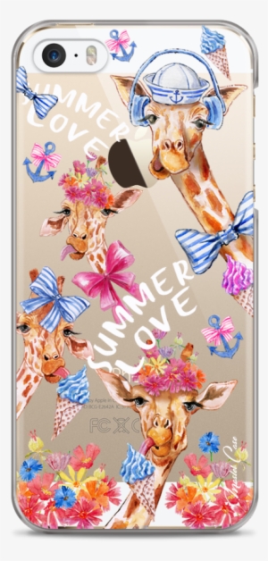 Coque Iphone 5c Summer Watercolor Pattern Giraffe - Mobile Phone Case