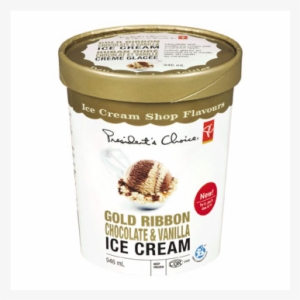 Pc Ice Cream Shop Gold Ribbon Chocolate & Vanilla Ice - Presidents Choice Ice Cream