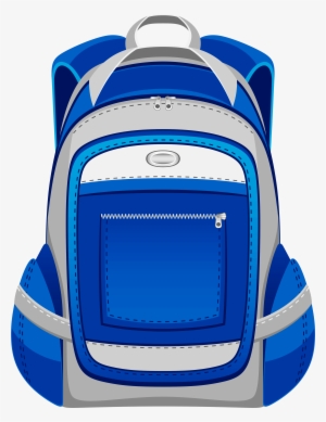 Blue And Grey Backpack Png Vector Clipart - Backpack Cli Part