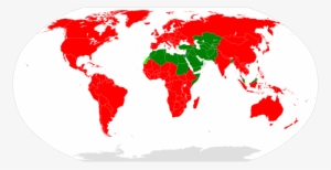 Members Of The International Federation Of Red Cross - Red And Blue Map Of The World