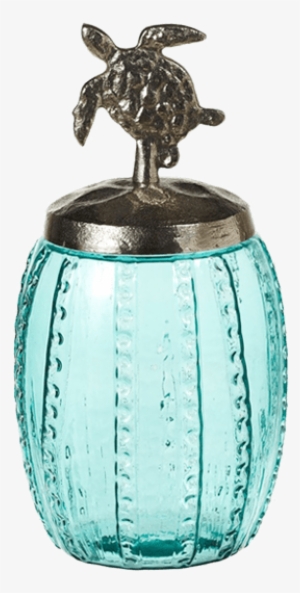 Blue & Silver Sea Turtle Canister - Ceramic