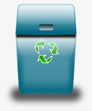 Blue Trash Can - Geri Dönüşüm Kutusu Resmi Çizimi