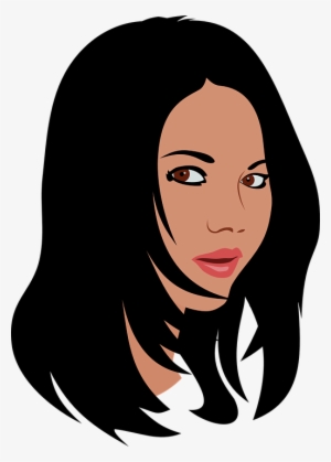Jpg Transparent Girl With Black Clipart - Long Black Hair Cartoon