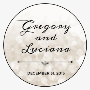 Ol350 - 2 - 5" Circle - Bokeh Wedding Announcement