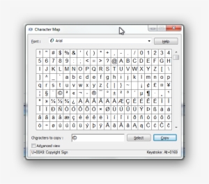 Adding Copyright Symbol - Symbol