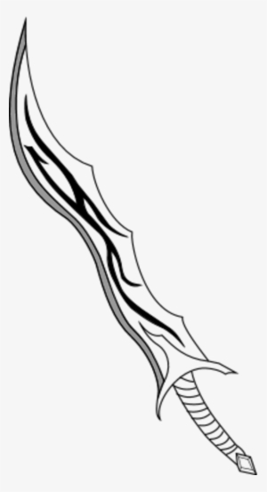 Curved Sword Or Dagger Vector Clip Art Hkc0xd - Sword Drawing
