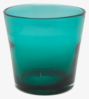 Vintage Teal Glass Ice Bucket - Pint Glass