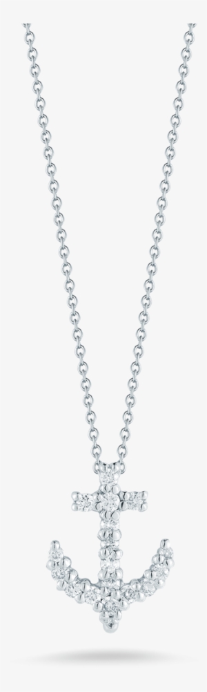 Roberto Coin 18kt Gold Anchor Pendant With Diamonds