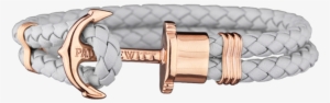 Paul Hewitt Phreps Bracelet Grey Leather With Rose - Gold Paul Hewitt Anchor