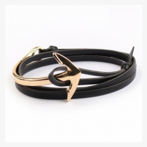 2017 Gold Anchor Leather Bracelet