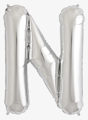 34" Silver Letter N Foil Balloon - Silver Balloon Letters Png