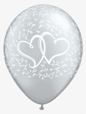 Zoom - Entwined Hearts Silver Balloons