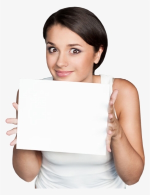 Young Woman Hold Board - Young People Transparent Background