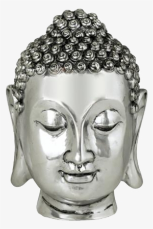 Buddha Face Png Image Background - Silver Buddha Head Statue