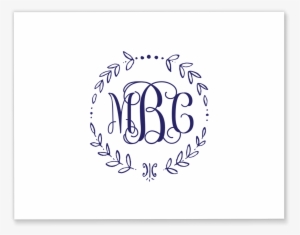 Vine Wreath Monogram Folded Note Card