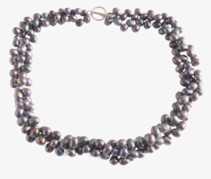 Brown Twisted Double Strand Freshwater Pearl Necklace - Necklace