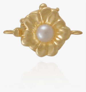 Flower Pearl Clasp With Cultured Pearl And Safety Lock - Pearl