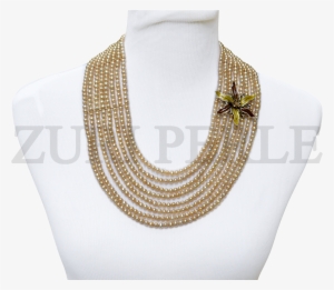 Champagne Fresh Water Pearls Zuri Perle Necklace Earrings - Pearl