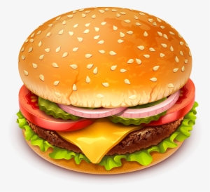 Veggie Burger Clipart School Food - Cheese Burger Icon