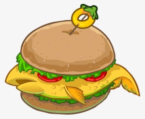 Clipart Of Fish Sandwich - Fish Burger Clipart