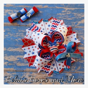 Minnie Mouse Patriotic Hair Bow Set