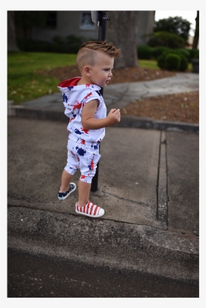 Red & Blue Paint Splash Sleeveless Hoodie - Blue