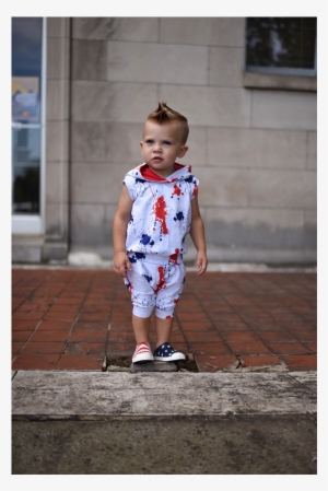 Red & Blue Paint Splash Sleeveless Hoodie - Blue