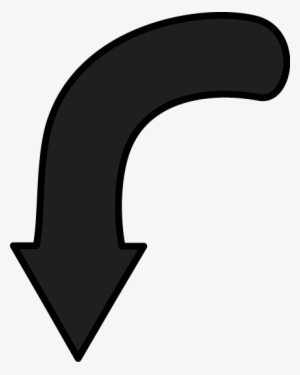 Black Curved Arrow Png Download - Publishing