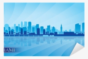 Miami City Skyline Silhouette Background Sticker • - Silhouette