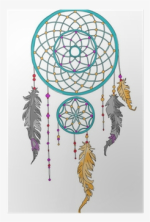 Vector Hand Drawn Dreamcatcher, Dream Catcher Poster - Dream Catcher Clipart Png