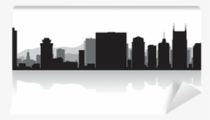 Nashville City Skyline Silhouette Wall Mural • Pixers® - Nashville Skyline Black And White