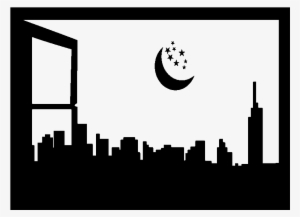 Sticker Skyline Ville Sous Un Ciel Etoile Ambiance - Soho, Manhattan