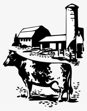 Barn Silhouette Clip Art - Cow And Farm Clip Art
